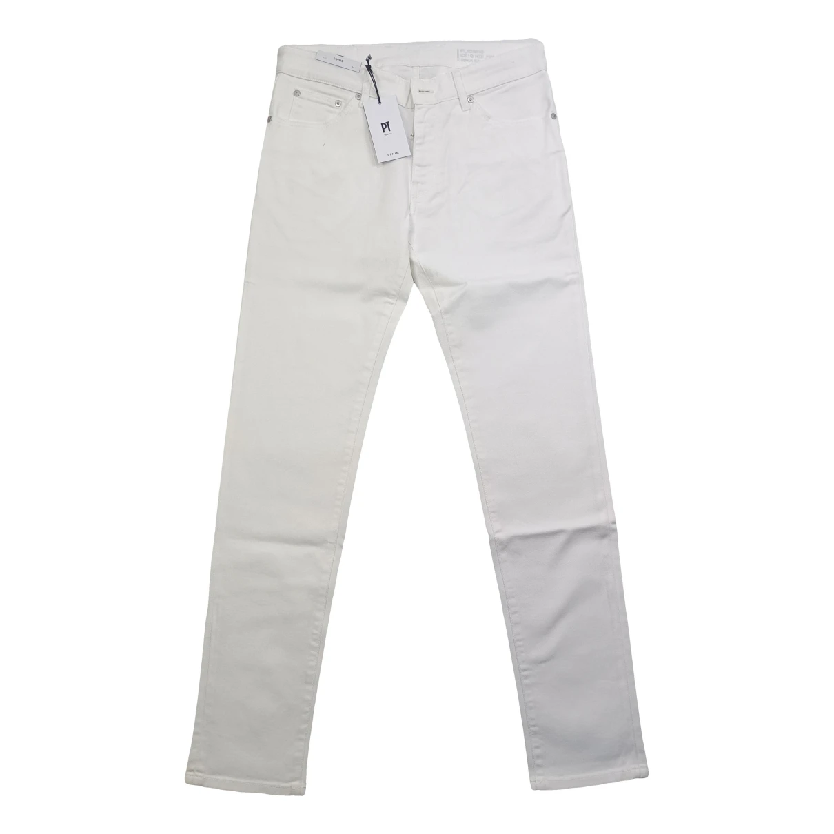 Pre-owned Pt01 Straight Jeans In White