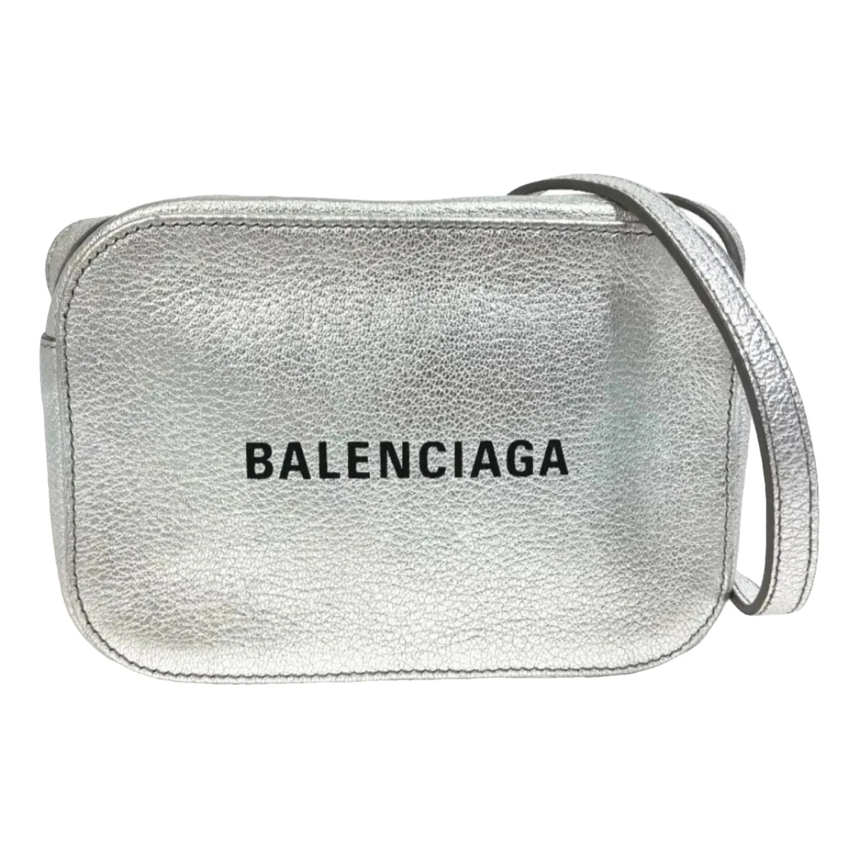 Pre-owned Balenciaga Everyday Leather Crossbody Bag In Silver