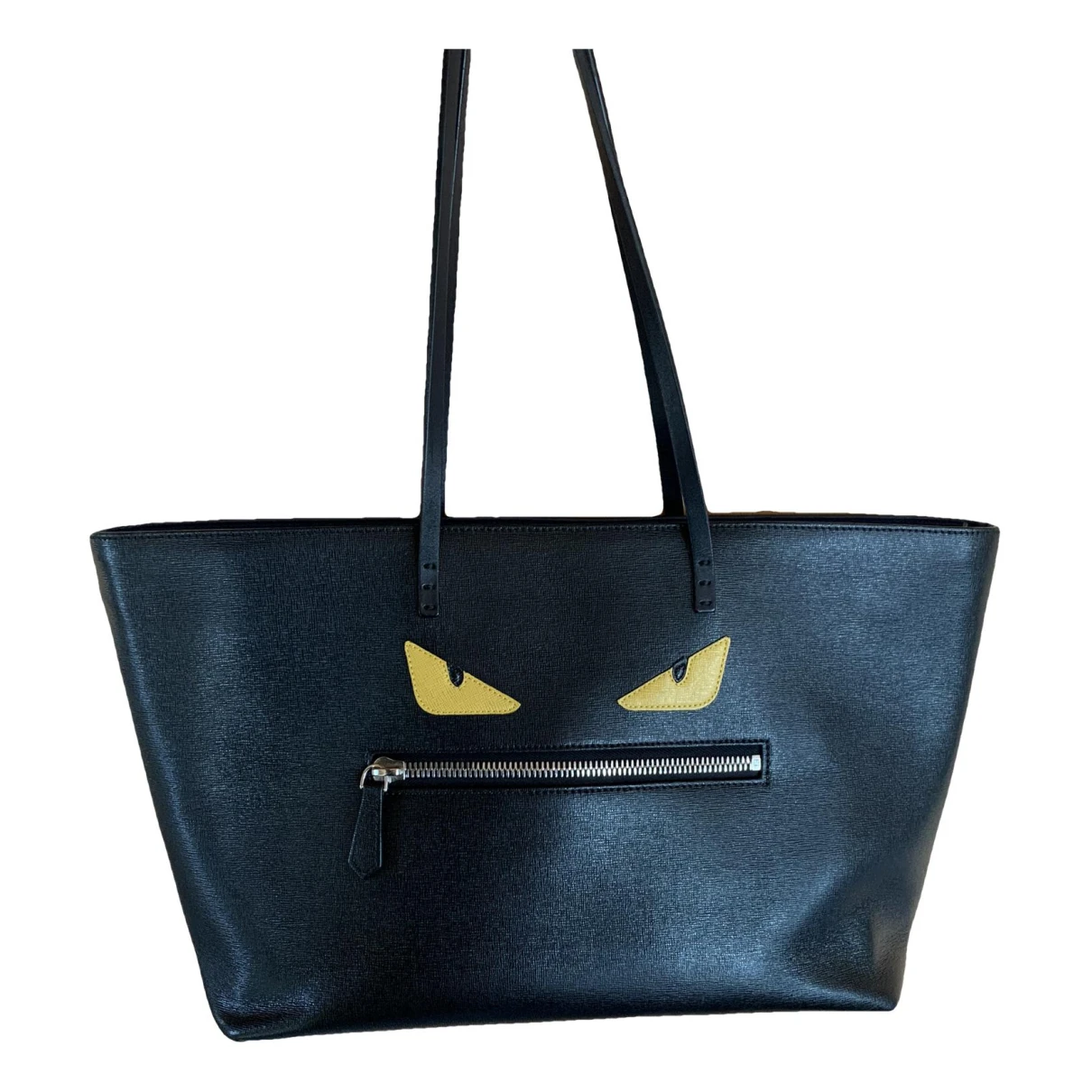 Pre-owned Fendi Roll Bag Leather Handbag In Black