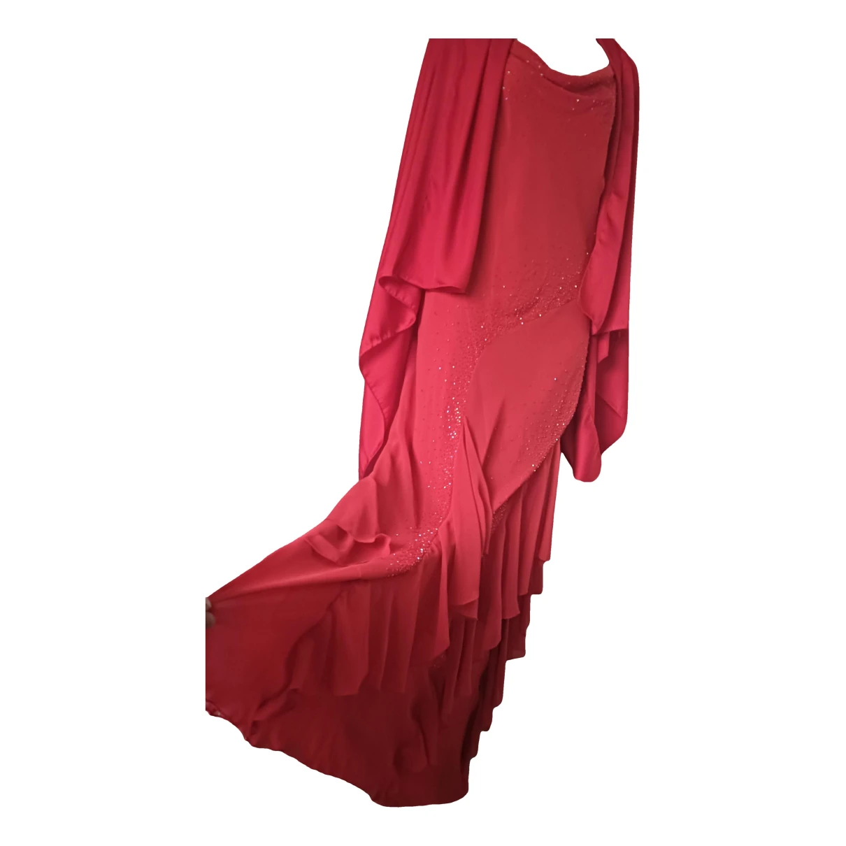 Pre-owned Luisa Spagnoli Silk Maxi Dress In Red