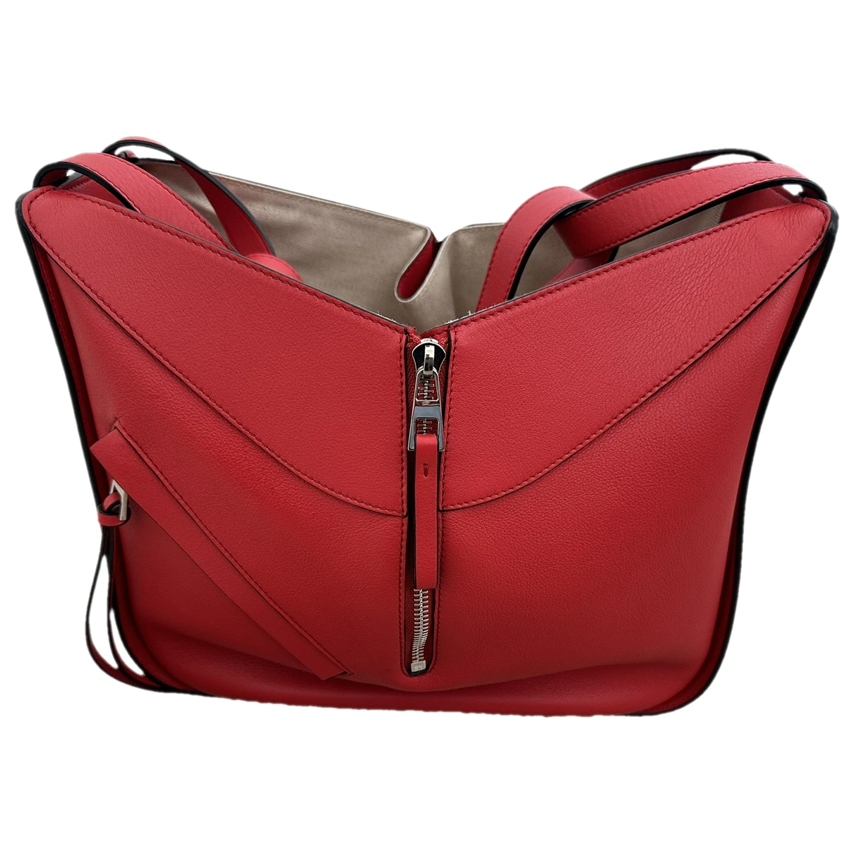 Pre-owned Loewe Hammock Leather Handbag In Red