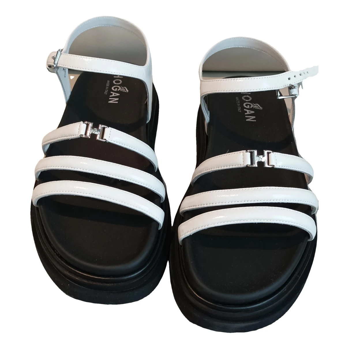 Pre-owned Hogan Leather Sandals In White