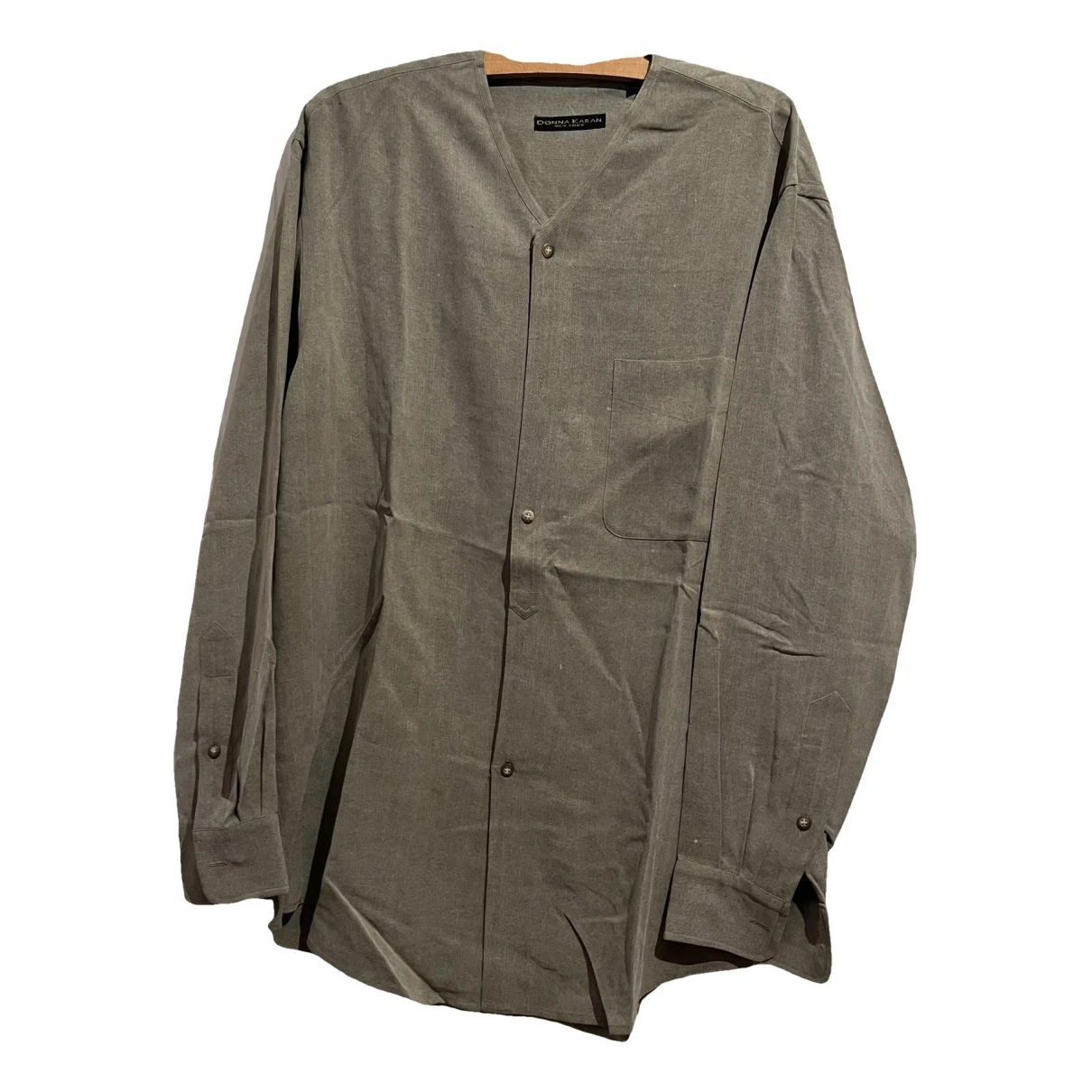 Pre-owned Donna Karan Silk Shirt In Grey