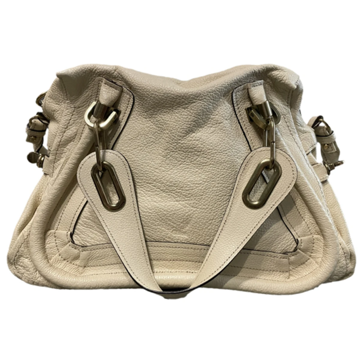 Pre-owned Chloé Paraty Leather Crossbody Bag In Beige