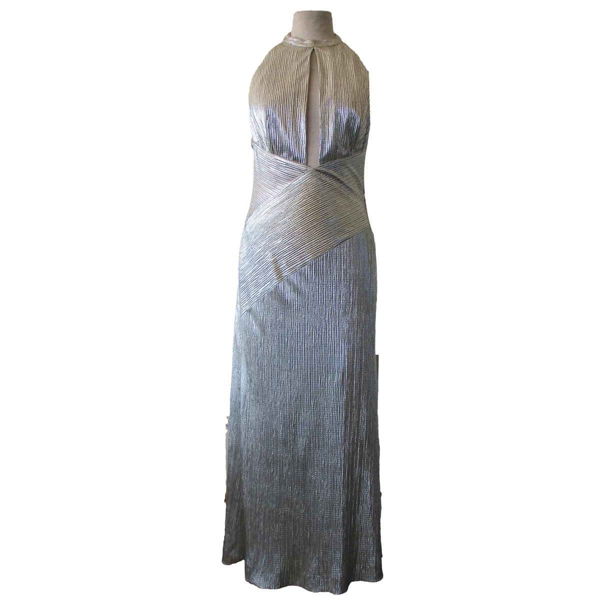 Pre-owned Galvan Maxi Dress In Silver