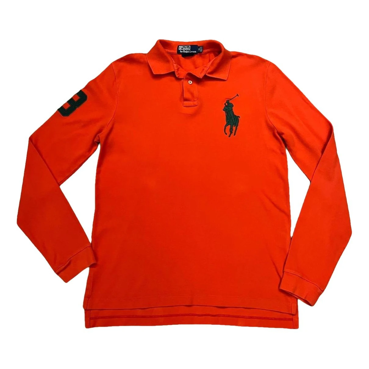 Pre-owned Polo Ralph Lauren Polo Ajusté Manches Longues Polo Shirt In Orange