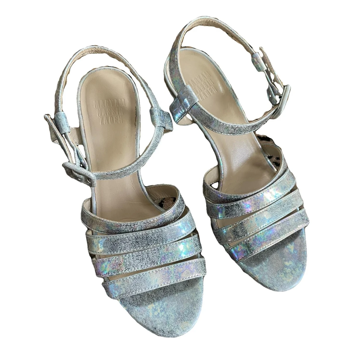 Pre-owned Maryam Nassir Zadeh Leather Heels In Silver