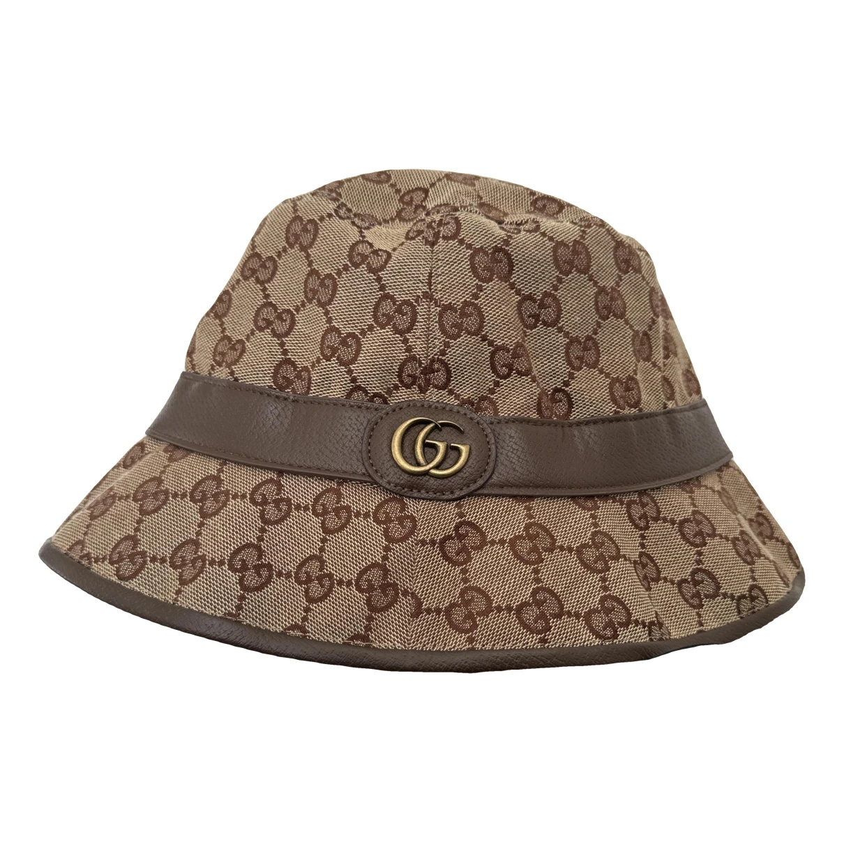 Pre-owned Gucci Leather Hat In Beige