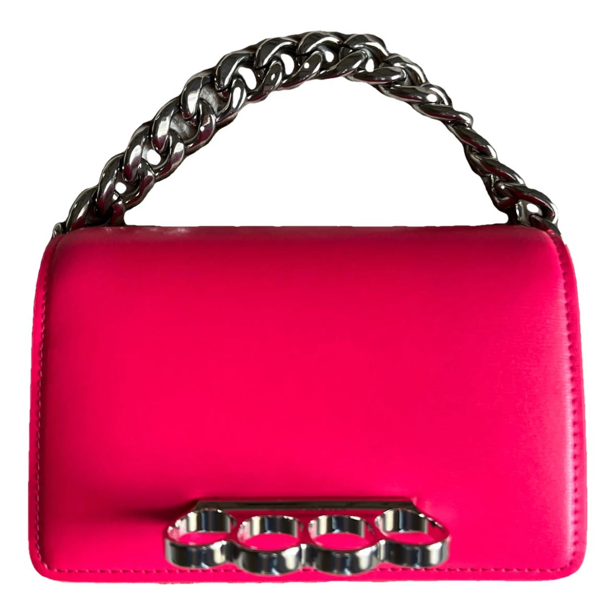 Pre-owned Alexander Mcqueen Leather Clutch Bag In Pink
