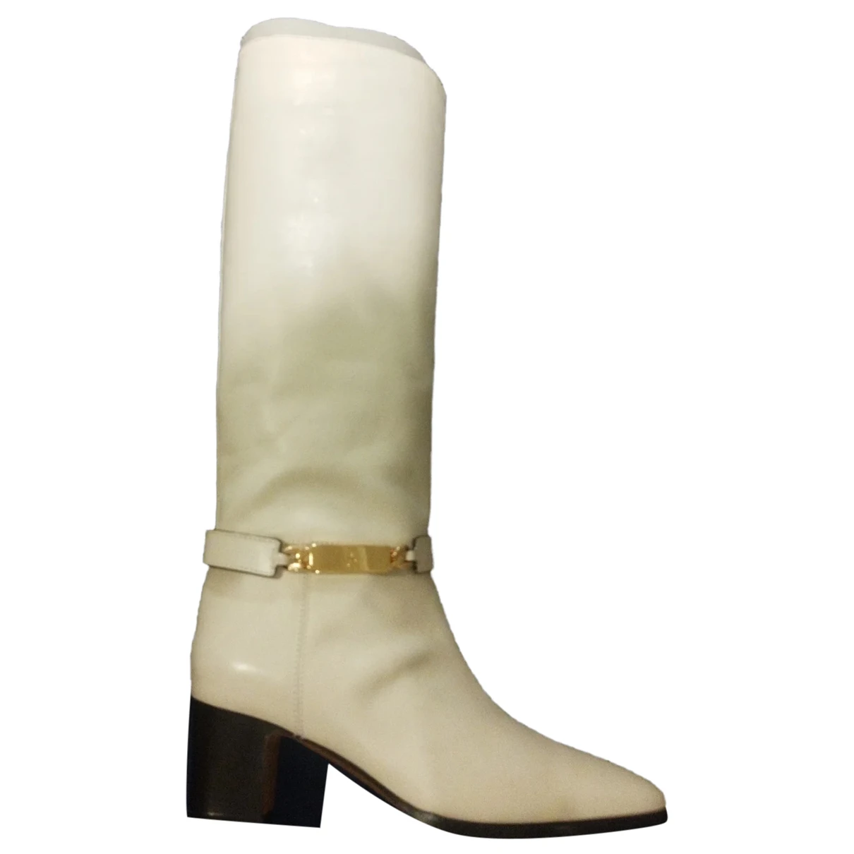 Pre-owned Polo Ralph Lauren Leather Ankle Boots In White
