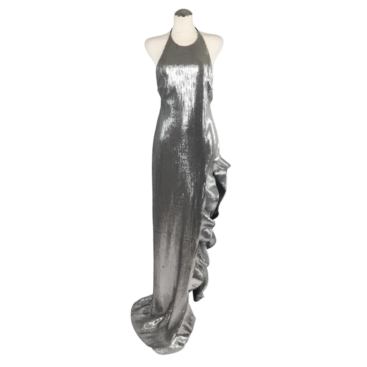 Pre-owned David Koma Maxi Dress In Silver