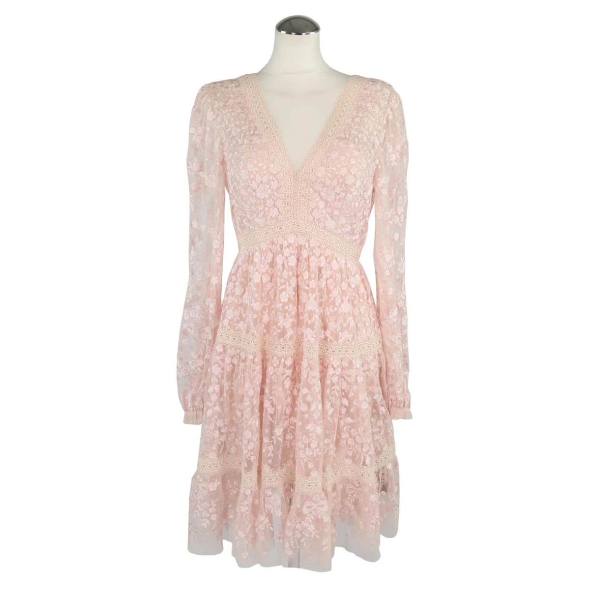 Pre-owned Needle & Thread Mini Dress In Pink