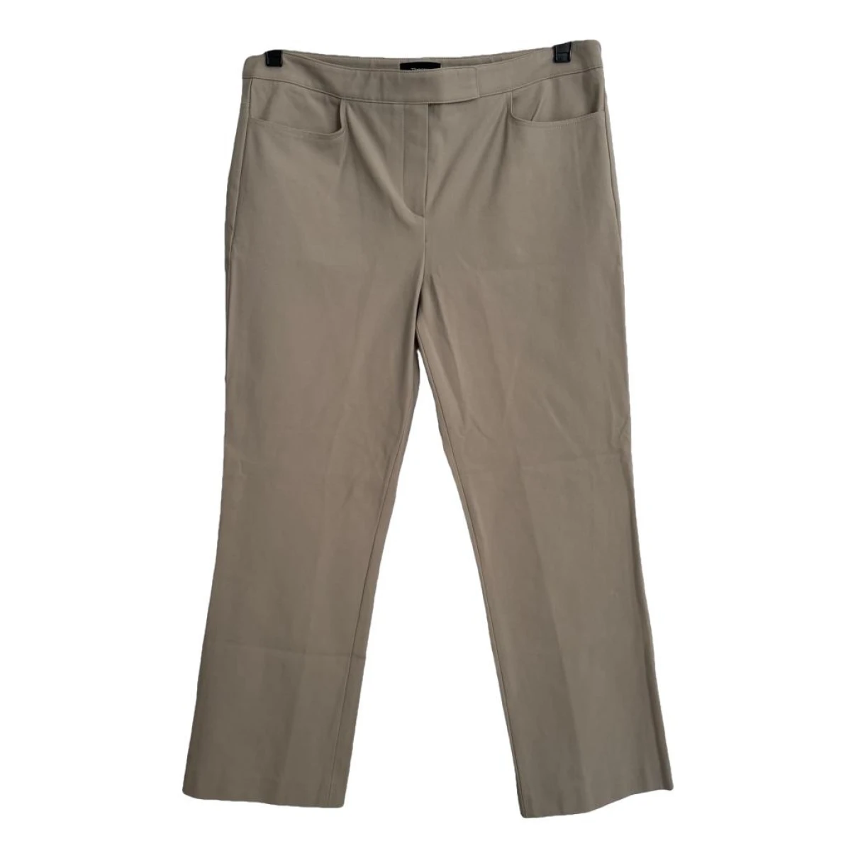 Pre-owned Theory Straight Pants In Beige