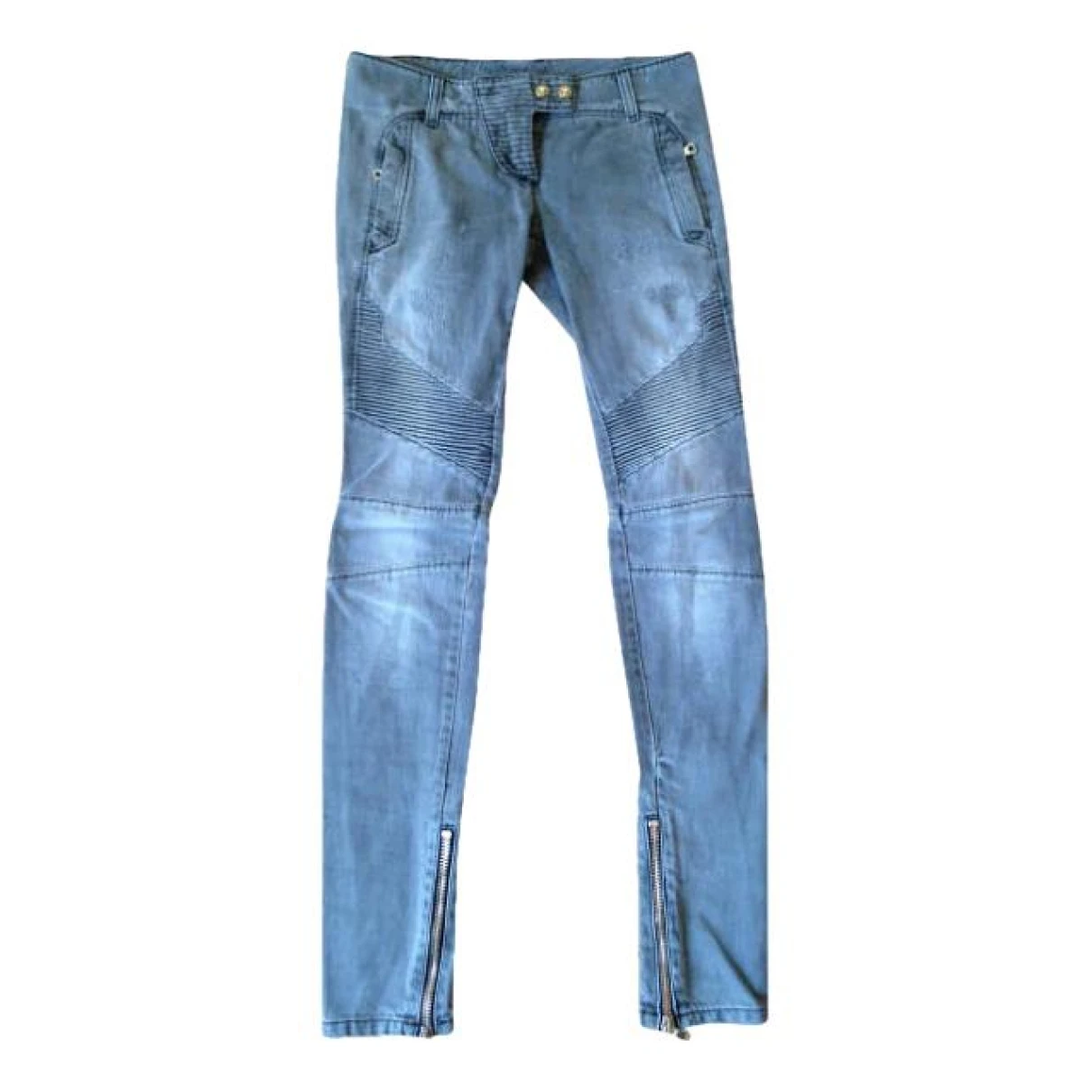 Pre-owned Balmain Slim Jeans In Grey