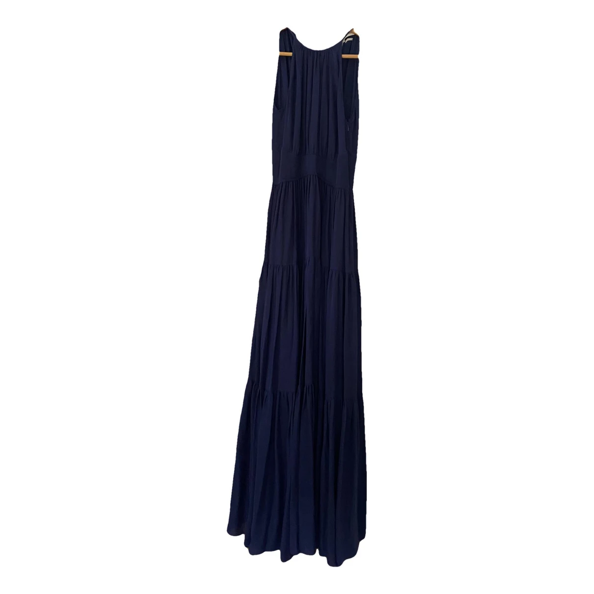 Pre-owned L Agence Silk Maxi Dress In Blue
