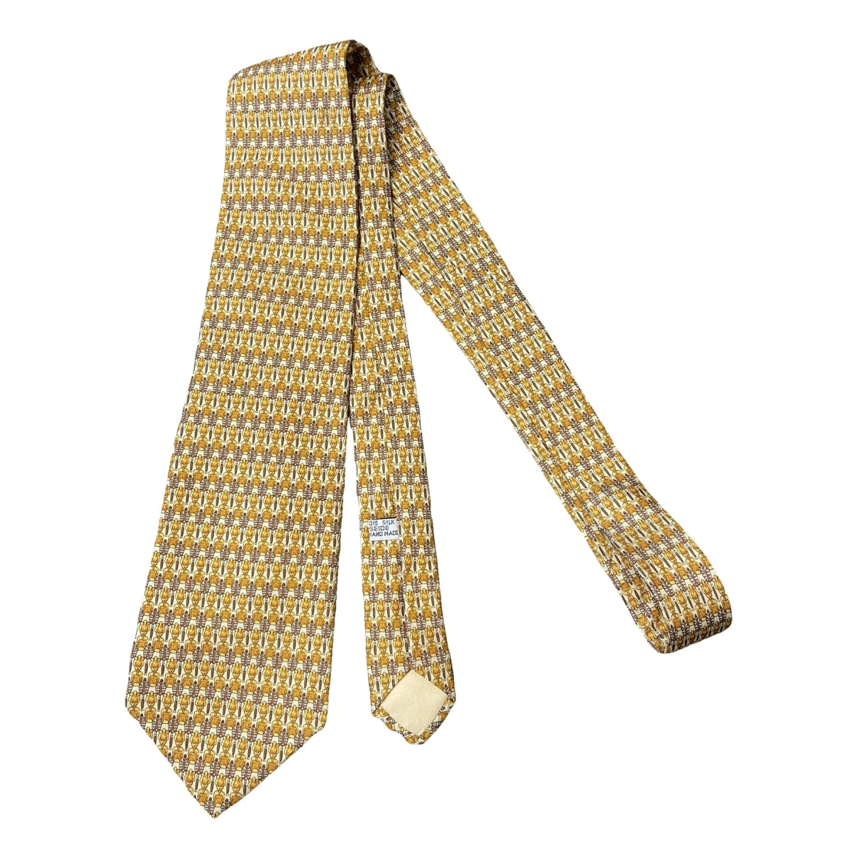 Pre-owned Dior Silk Tie In Yellow