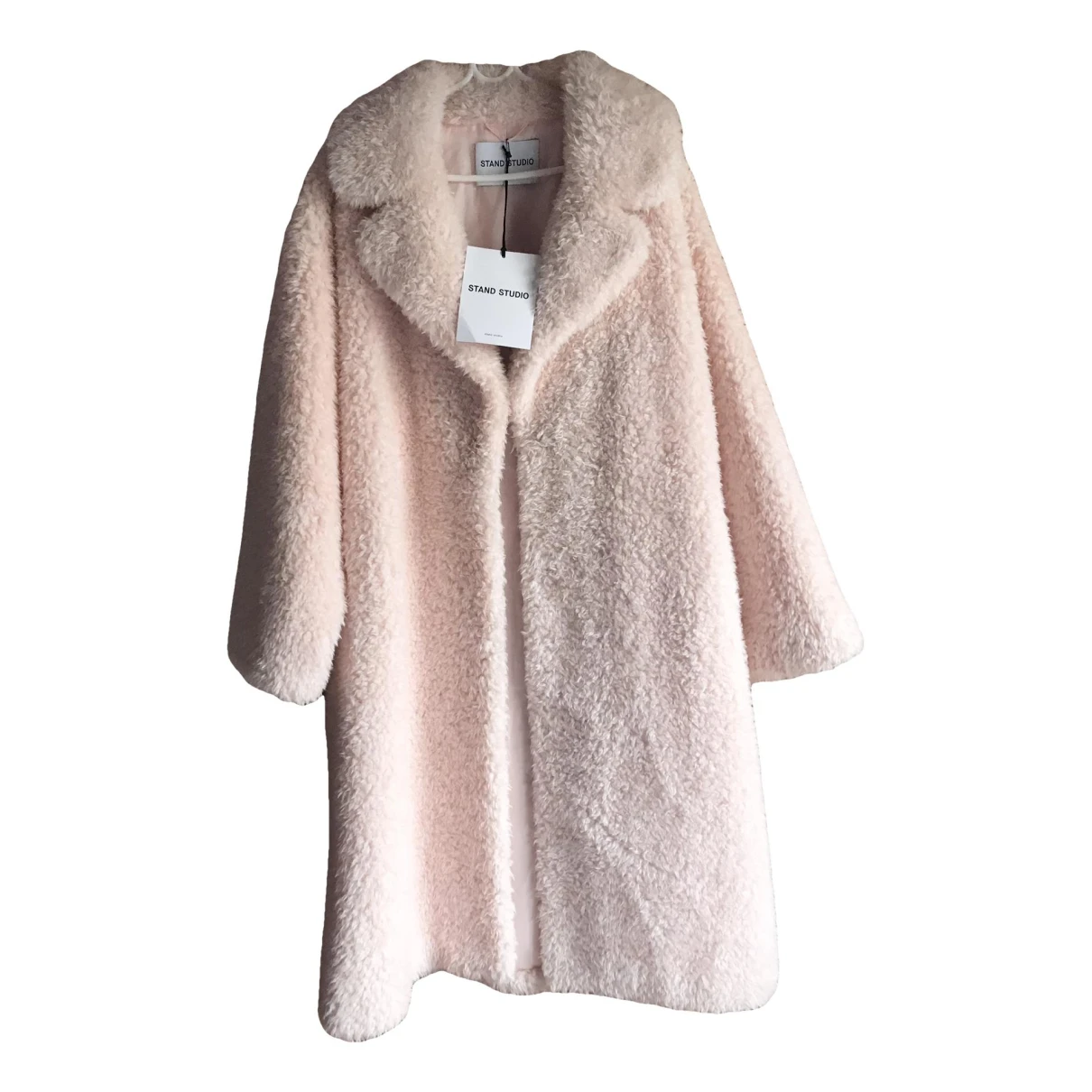 Pre-owned Stand Studio Faux Fur Coat In Pink