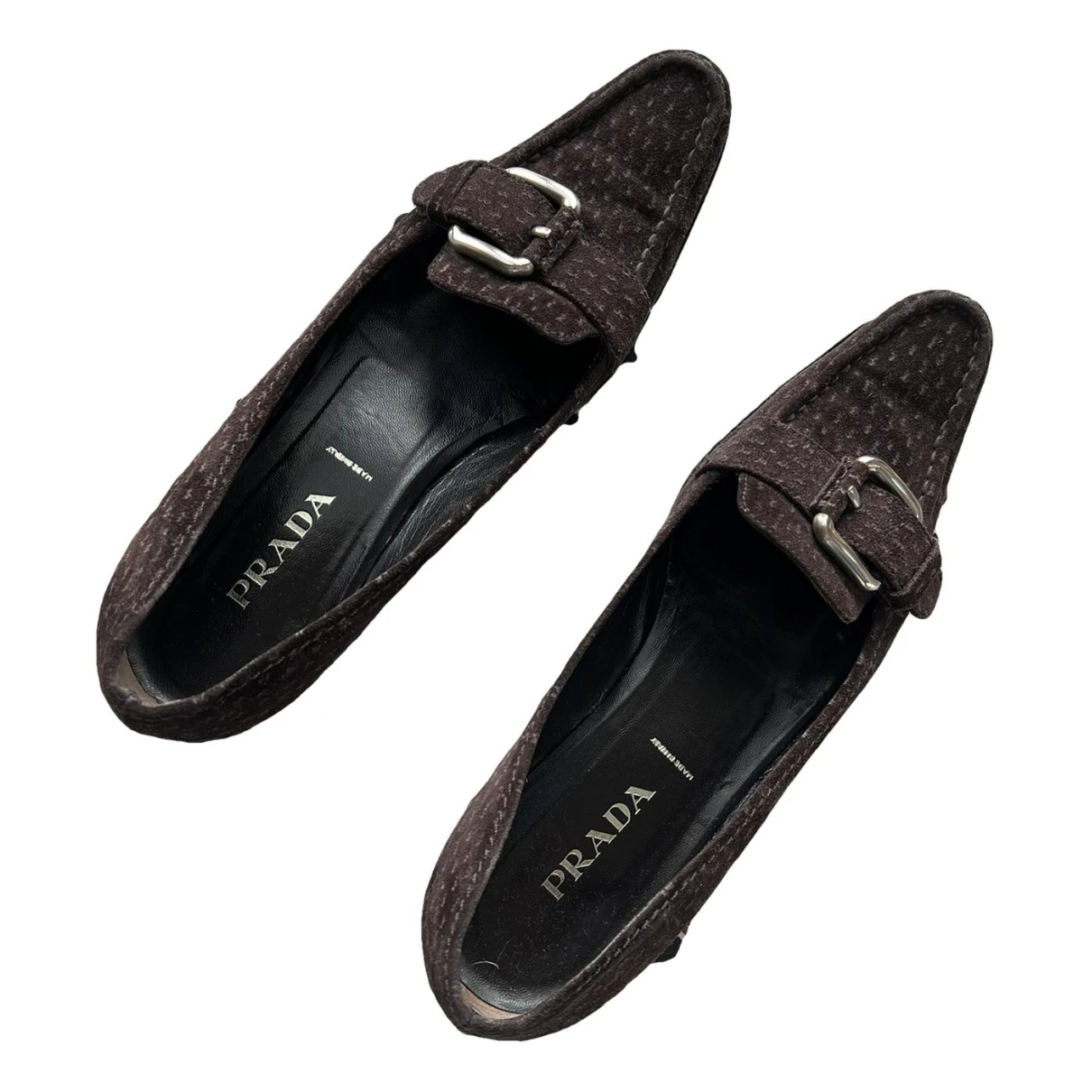 Pre-owned Prada Chocolate Leather Flats In Brown