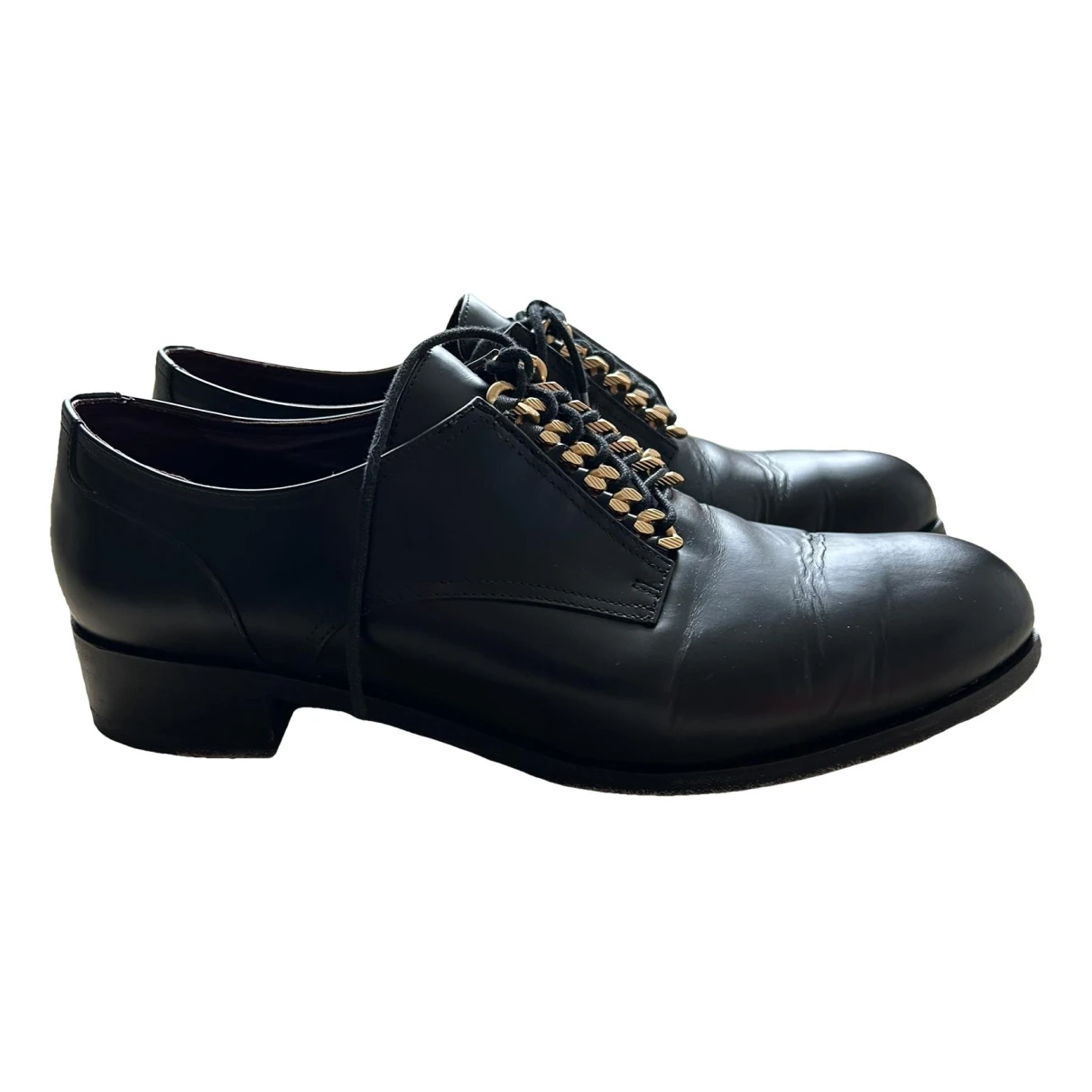 Pre-owned Ports 1961 Leather Lace Ups In Black