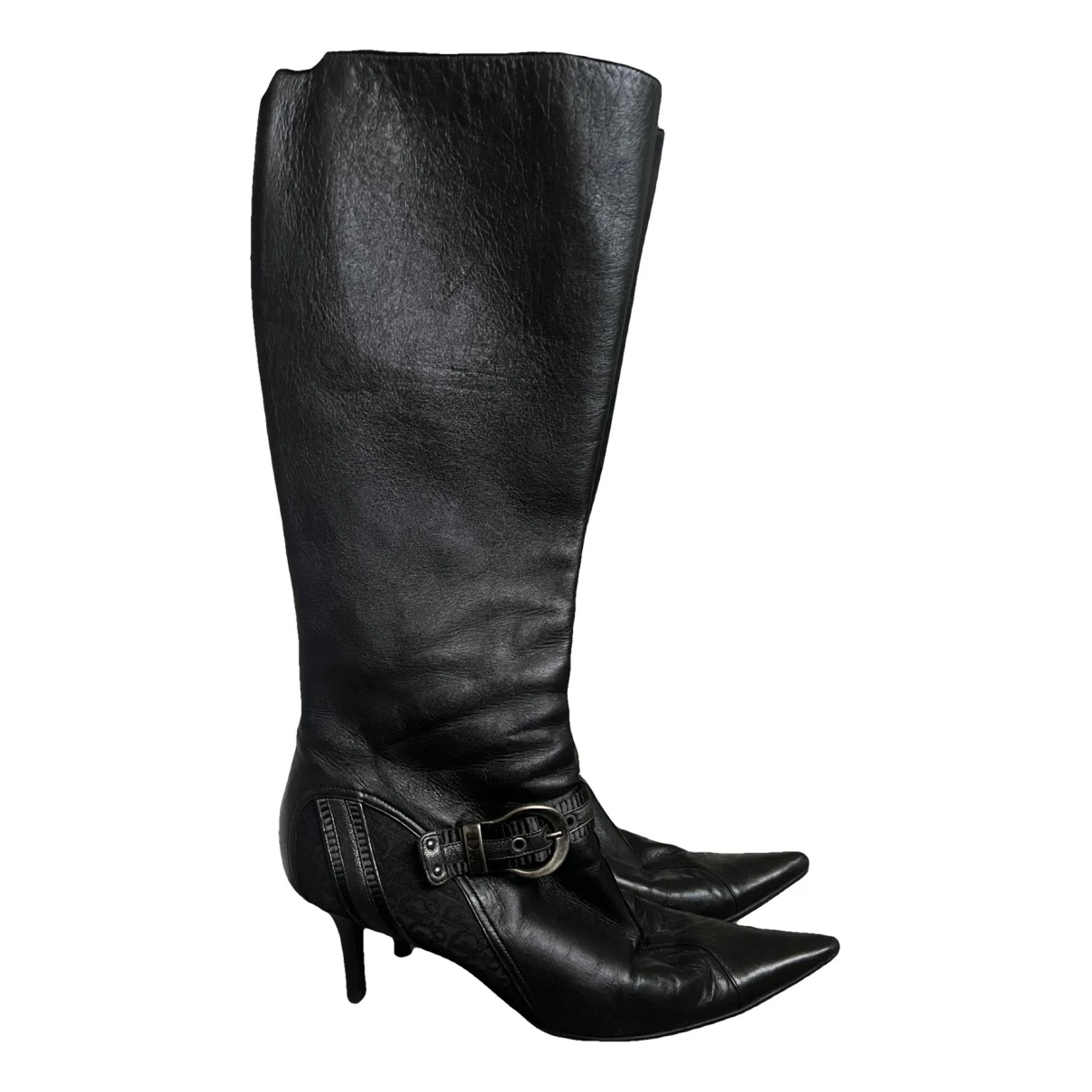 Pre-owned Dior Leather Boots In Black