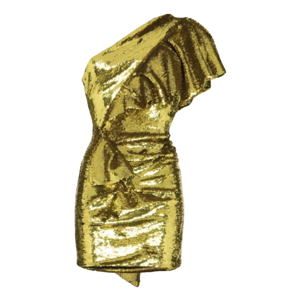 Pre-owned Alexandre Vauthier Glitter Mini Dress In Gold