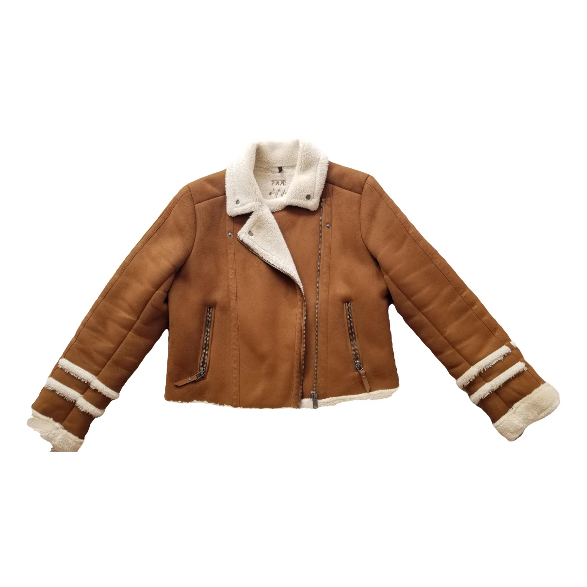 Pre-owned Ikks Faux Fur Jacket In Brown