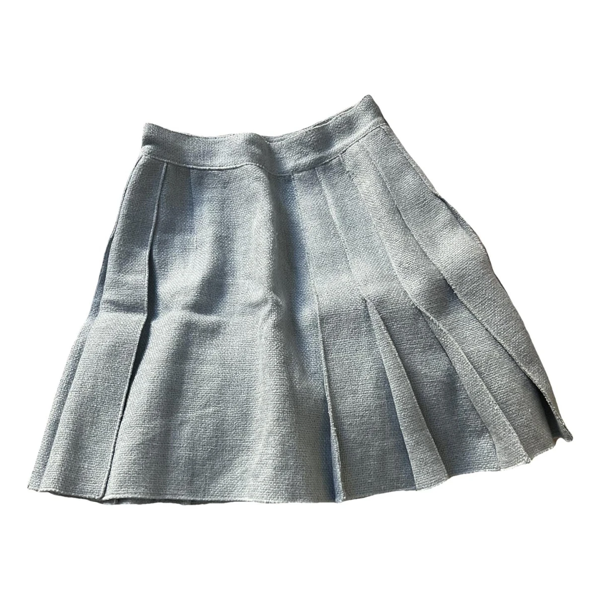 Pre-owned Ermanno Scervino Tweed Mid-length Skirt In Blue