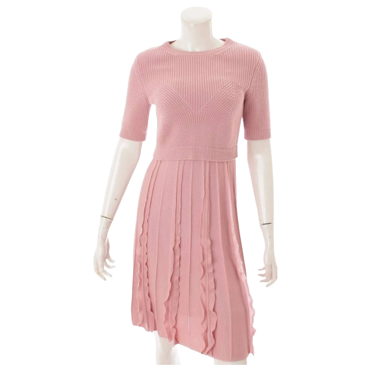 Pre-owned Valentino Wool Mid-length Dress In Pink