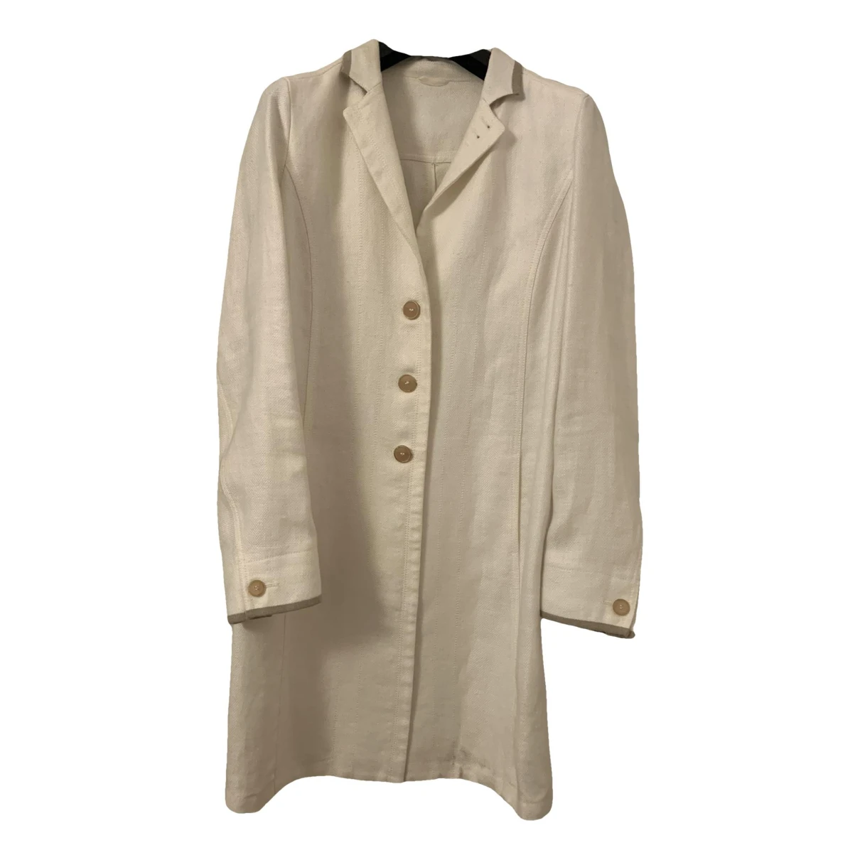 Pre-owned Brunello Cucinelli Linen Coat In White