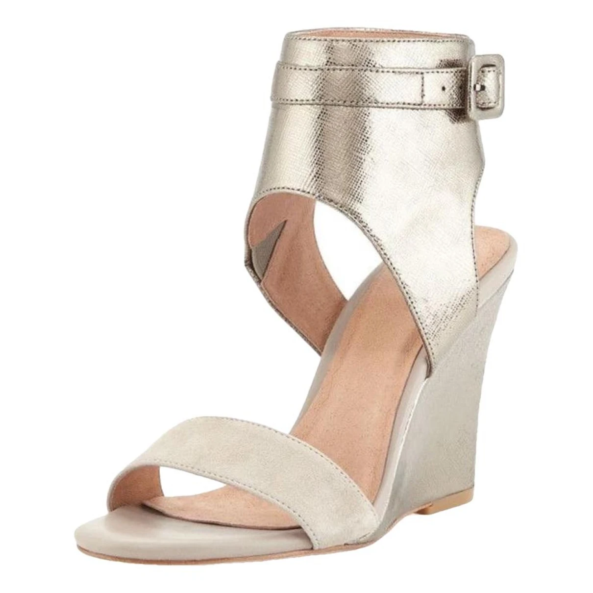 Pre-owned Joie Leather Sandal In Silver