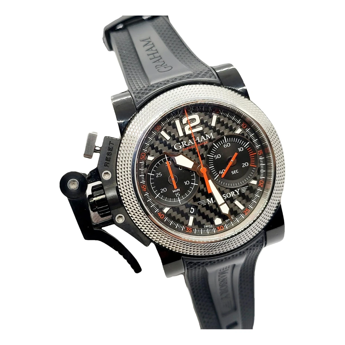 Pre-owned Graham Chronofighter Oversize Watch In Black