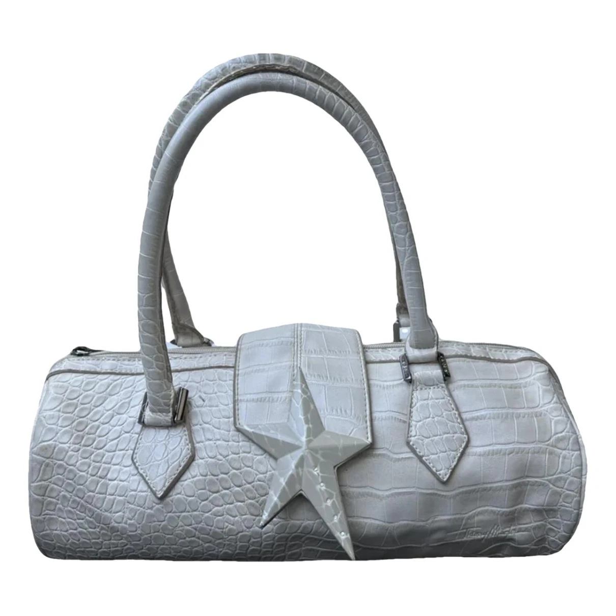 Pre-owned Mugler Leather Handbag In White