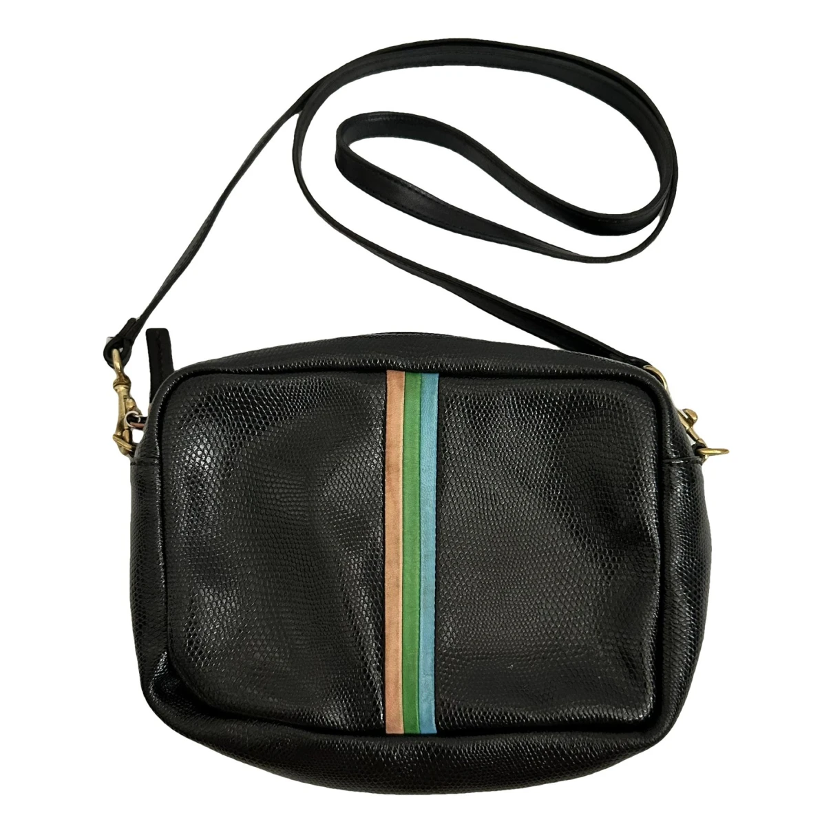 Pre-owned Clare V Leather Crossbody Bag In Black