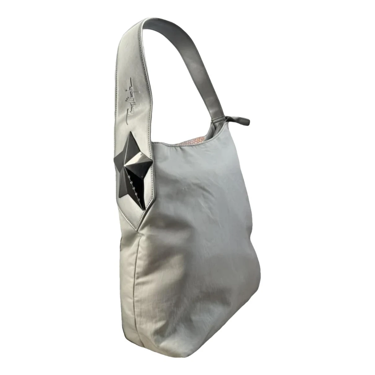 Pre-owned Mugler Cloth Handbag In Grey