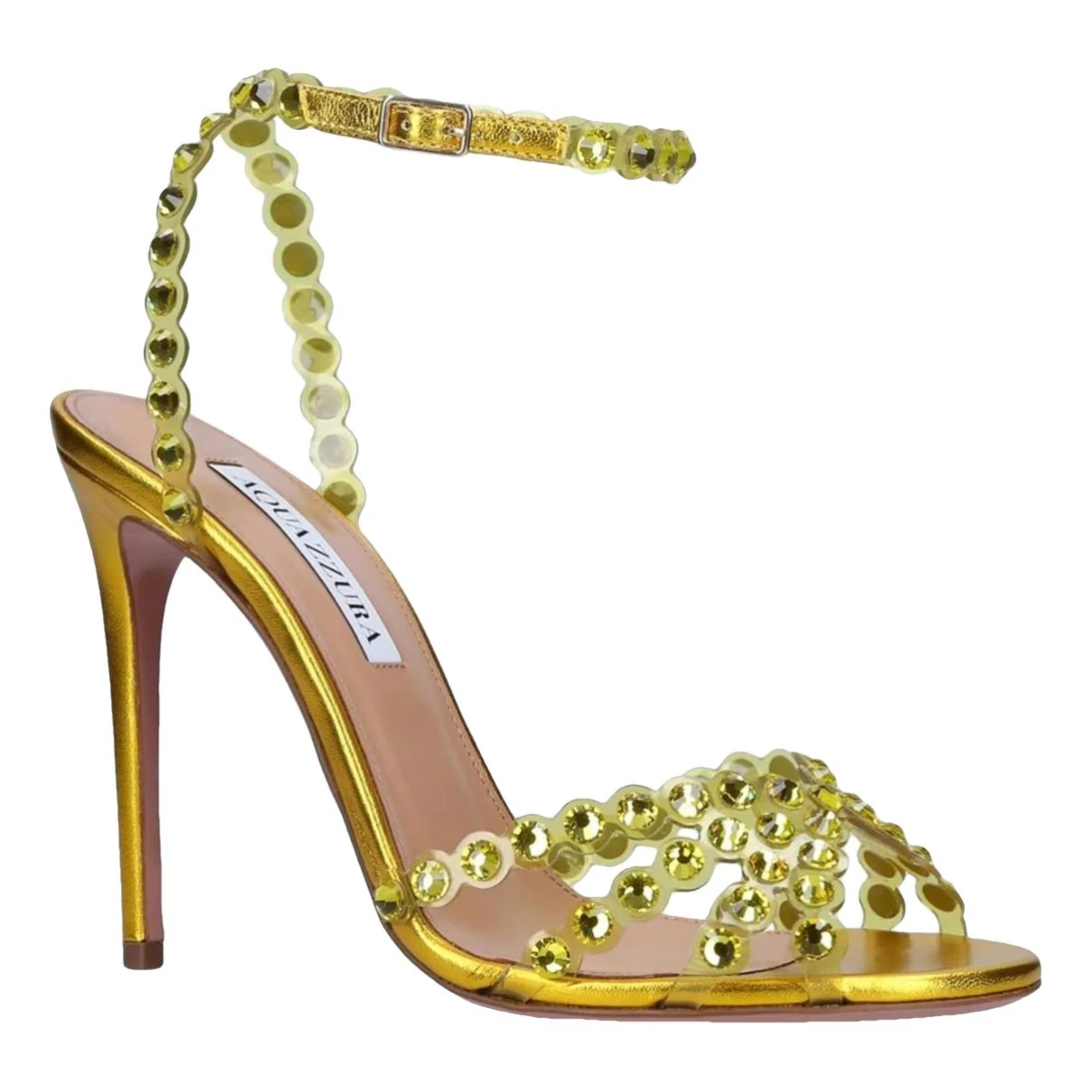 Pre-owned Aquazzura Patent Leather Heels In Yellow