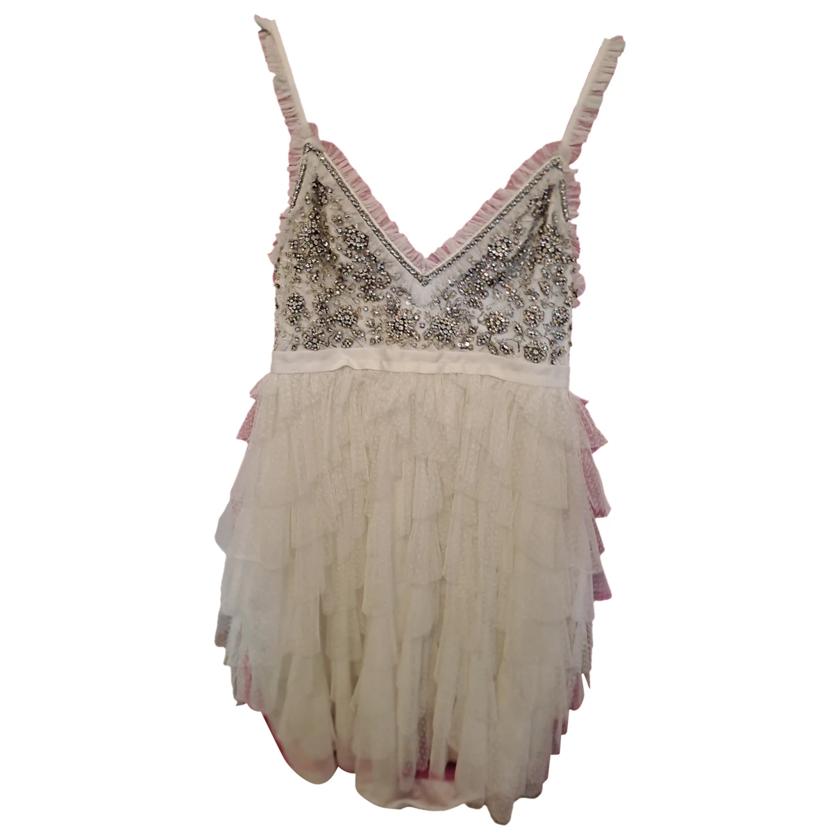Pre-owned Needle & Thread Mini Dress In White
