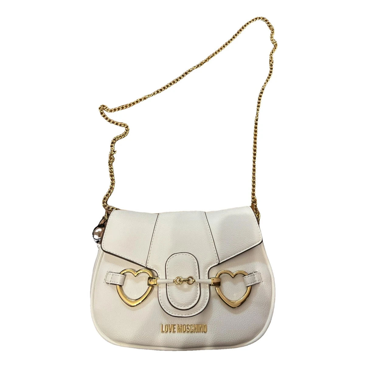 Pre-owned Moschino Love Crossbody Bag In White