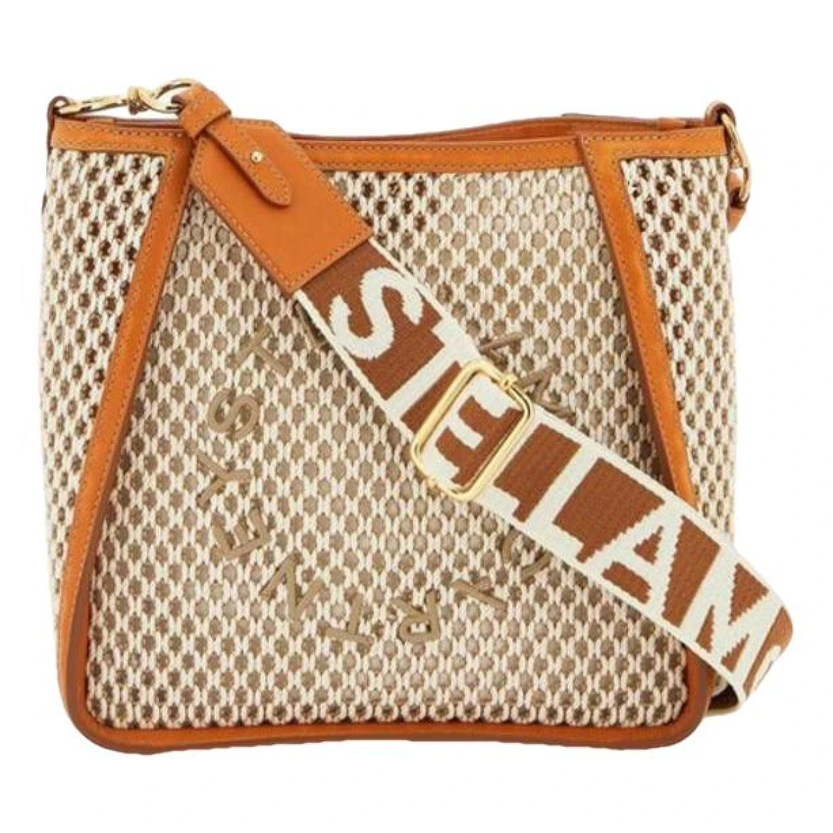 Pre-owned Stella Mccartney Logo Leather Handbag In Orange