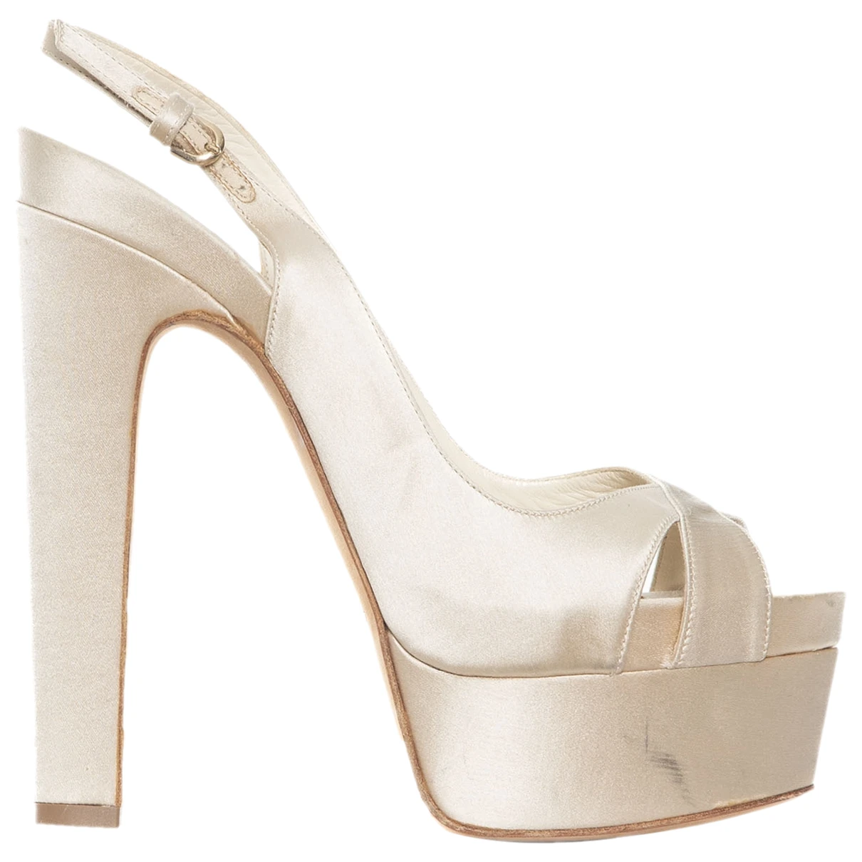 Pre-owned Brian Atwood Cloth Heels In Beige