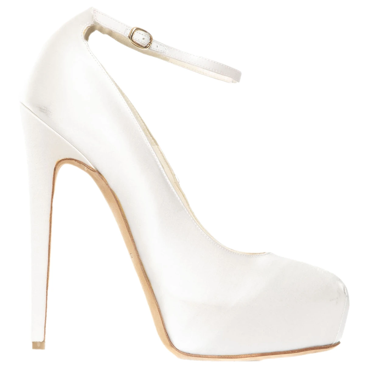 Pre-owned Brian Atwood Cloth Heels In White