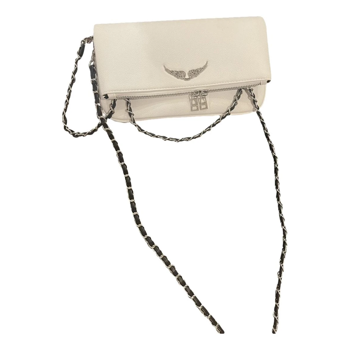 Pre-owned Zadig & Voltaire Rock Leather Crossbody Bag In White