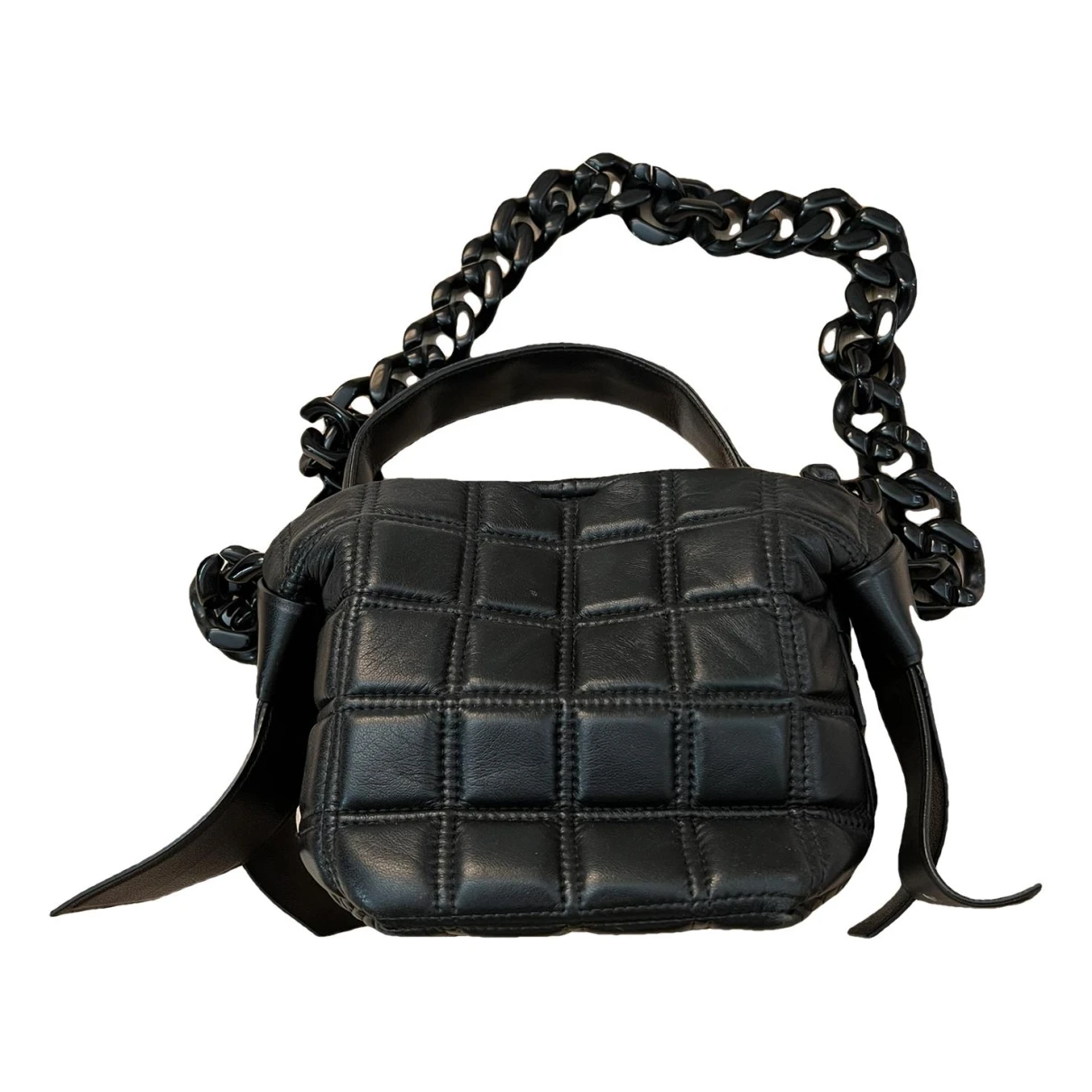 Pre-owned Acne Studios Musubi Leather Handbag In Black