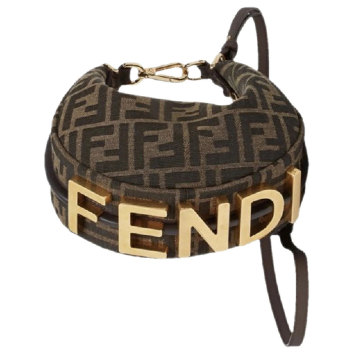Pre-owned Fendi Graphy Leather Crossbody Bag In Brown