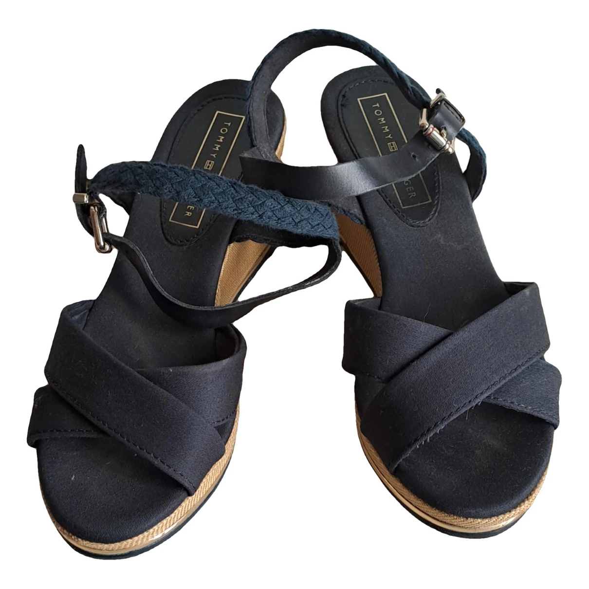 Pre-owned Tommy Hilfiger Cloth Sandals In Blue