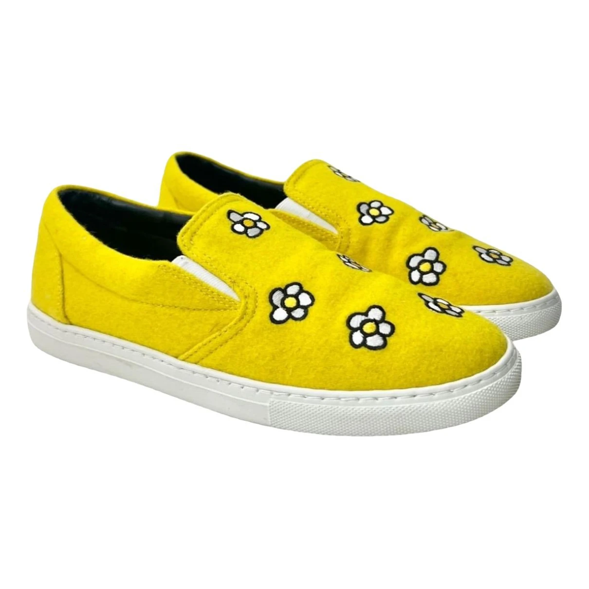 Pre-owned Mira Mikati Cloth Flats In Yellow