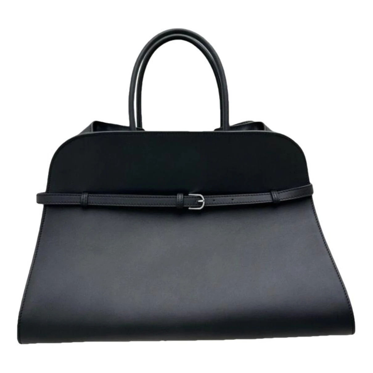 Pre-owned The Row Margaux Leather Handbag In Black