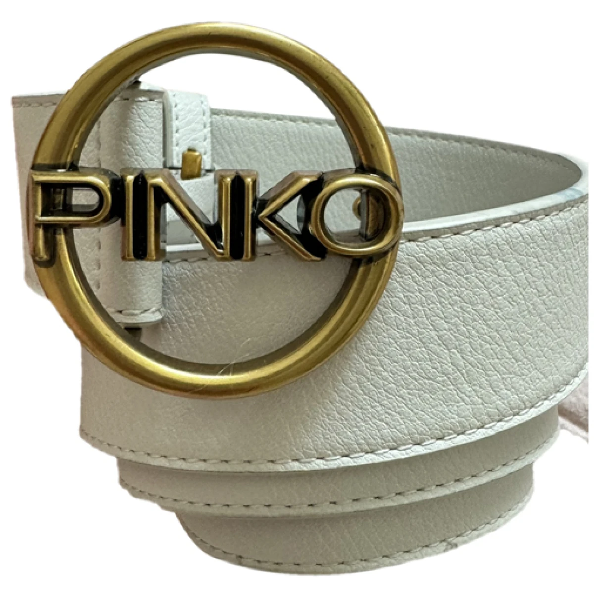 Pre-owned Pinko Leather Belt In White