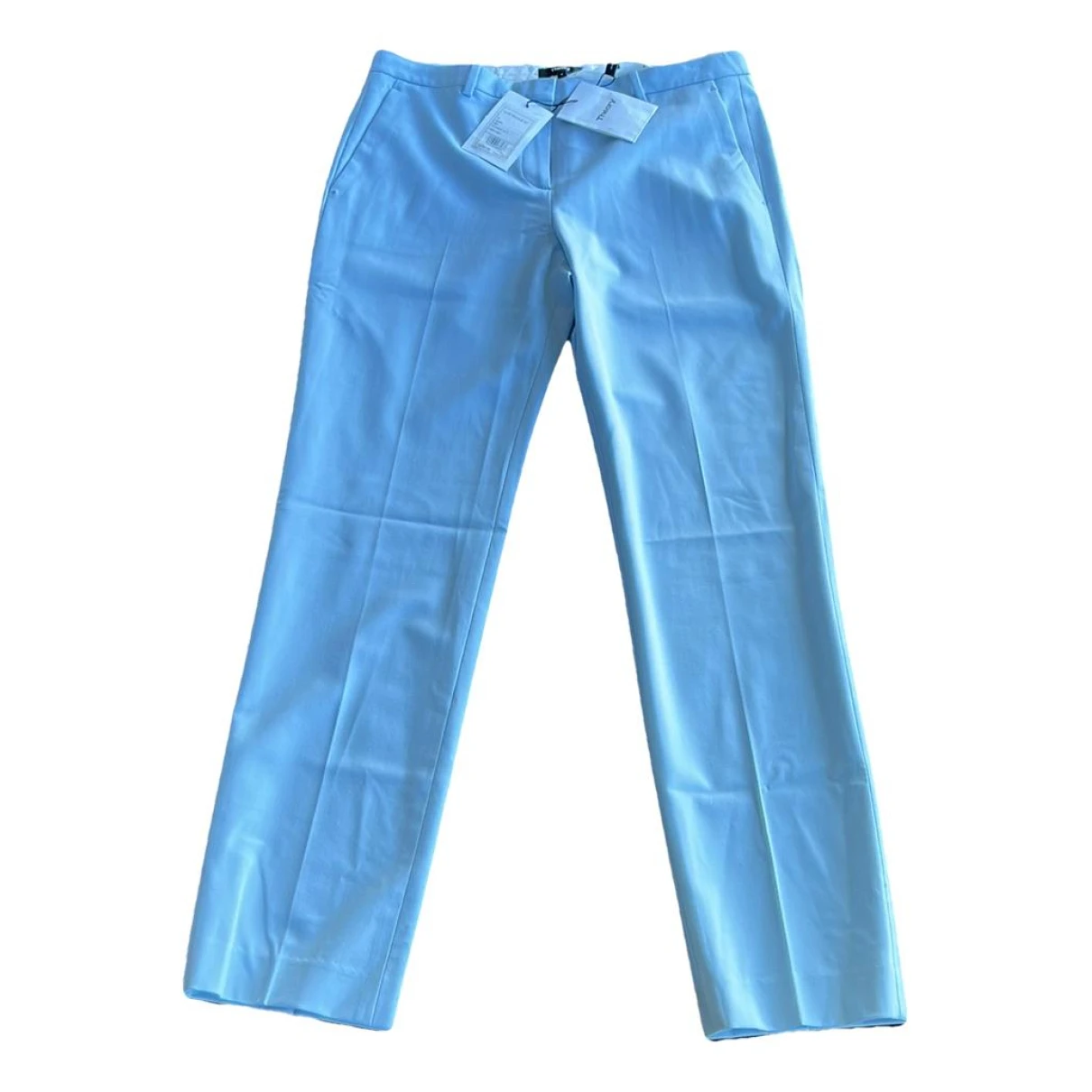 Pre-owned Theory Wool Trousers In Blue