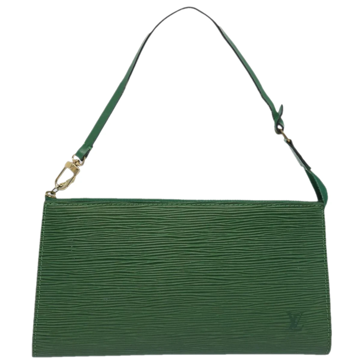 Pre-owned Louis Vuitton Pochette Accessoire Leather Clutch Bag In Green