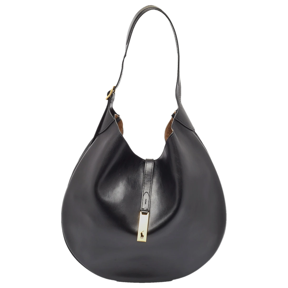 Pre-owned Polo Ralph Lauren Leather Handbag In Black